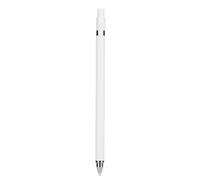 Stylet Universel Non Rechargeable pour écran de Téléphone Portable Tablette, Alliage D'aluminium + Plastique + Plume en Fibre, Toucher Double Tête (Blanc)