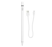 Stylet Universel pour Écran Tactile, Stylo Électronique avec Capuchon Magnétique, Batterie 95mAh, Recharge Micro USB, Compatible Smartphone Tablette - Haute Précision, Usage (Blanche)