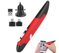 Stylet USB pour Ordinateur, Souris sans Fil Stylo capacitif réglable Universel Stylo Souris sans Fil 2,4G Type personnalisé innovant Vertical pour Ordinateur Portable (Rouge)