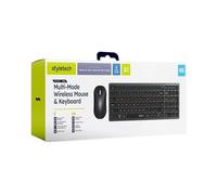 Styletech Ensemble souris et clavier sans fil Bluetooth multi-mode silencieux pour PC et Mac - Noir