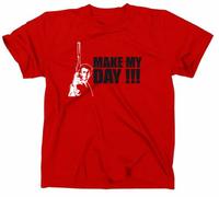 Styletex23 #2 Dirty Harry Make My Day-Shirt culte XXL Rouge - Rouge