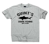 Styletex23 Quint's Shark Fishing Amity Island T-Shirt, gris, S