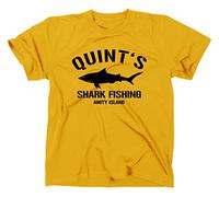 STYLETEX23 Quint's Shark Fishing Amity Island T-Shirt, Jaune, XL