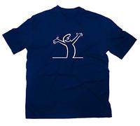 Styletex23 - T-Shirt avec inscription "La Linea Lui Cartoon Fun Kult", bleu marine, Large
