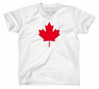 Styletex23 T-shirt drapeau canadien érable, blanc, M