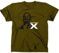 Styletex23 T-Shirt Malcolm X Black Power, oliv, S