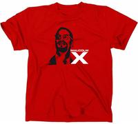 Styletex23 T-Shirt Malcolm X Black Power, rouge, XL