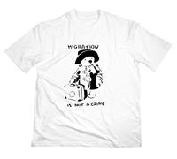 Styletex23 T-shirt Paddington « Migration is Not A Crime », blanc, S