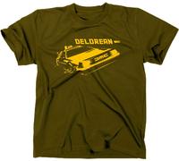 Styletex23 T-shirt Retour vers le futur culte, Delorean, olive, XXL