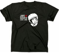 Styletex23 T-shirt Yuri Gagarin, cosmonaute UDSSR CCCP, noir, M