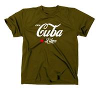 Styletex23 Viva Cuba/Cuba Libre T-Shirt, Fidel Castro, révolution Vert Vert Olive