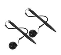 Stylets Résistifs avec Cordon pour Écran Tactile Lot de 2 | Pointe Polie, Base et Support Adhésif en Silicone, Usage Bureau ou Borne, Noir