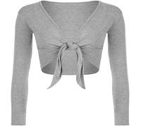 StyleWear Boléro à manches longues ouvert sur le devant pour femme Uni, gris clair, 52-54