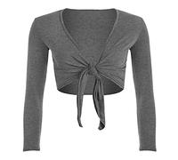 StyleWear Boléro à manches longues ouvert sur le devant pour femme Uni, gris foncé, 52-54