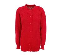 StyleWear Cardigan en tricot à manches longues avec poche avant et col rond pour femme, Rouge, 40-42