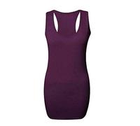 StyleWear Débardeur long dos nageur pour femme, débardeur décontracté sans manches, vêtements de sport athlétiques (violet UK 20-22)