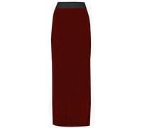 StyleWear Jupe longue sexy unie à taille élastique pour femme, bordeaux, 36-38