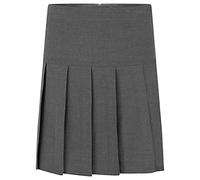 StyleWear Jupe plissée taille haute pour filles - Uniforme scolaire uni, gris, 48