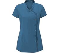 StyleWear Tunique de salon de beauté pour femme - Pour spa, massage, thérapeute, travail, coiffure, Bleu sarcelle/noir., 48