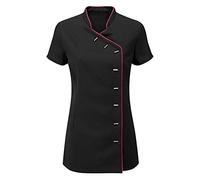 StyleWear Tunique de salon de beauté pour femme - Uniforme de massage, de travail, Noir/rose vif, 36