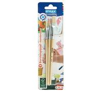 Stylex 35044 - Lot de 3 pinceaux à poils plats de 8, 10 et 12, pour peindre avec des peintures de Deck, Tempera, aquarelle, huile et acrylique, idéal aussi pour l'école
