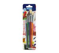 Stylex 35060 Lot de 6 pinceaux d'école de différentes tailles et 2 pinceaux à poils et 4 pinceaux aquarelle pour l'école et la maison