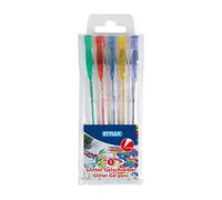 Stylex 43833 Lot de 5 stylos gel assortis en 5 couleurs pailletées, épaisseur de trait 1 mm, pour écrire, peindre et décorer