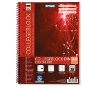 Stylex 43889 Collegeblock ,Spirale, DIN A4, quadrillé