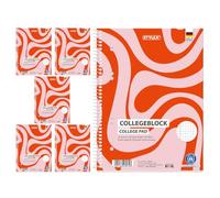 STYLEX 43974-P6 - Bloc-notes A5 à carreaux, lot de 6 | 80 feuilles de 80 g/m² chacune, bloc à reliure spirale, perforé 6 fois avec marge intérieure