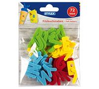 STYLEX 46458 - Lettres en Feutre, avec ABC, 72 pièces Assorties dans différentes Couleurs, idéales pour Les travaux manuels, la décoration de Table et la rentrée Scolaire