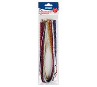 Stylex Lot cure-pipes en fil chenille pailleté 46742 – 50 cm – Assortiment de 10 couleurs