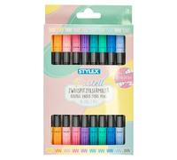 Stylex 66568 - Feutres à 2 pointes, lot de 10 pièces aux couleurs pastel, feutres pour enfants pour peindre, bricoler et dessiner