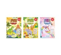 Stylex 77077-P6 - Livres de coloriage autocollants DIN A4, 6 pièces en 3 motifs avec 14 pages chacun + 1 page d'autocollants, papier blanc 80 g/m², 14 motifs à colorier pour enfants