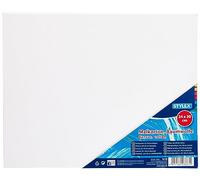 Stylex Carton 24 x 30 cm de 3 mm d'épaisseur recouvert de tissu 100% coton apprêté blanc pour peinture à l'huile, acrylique, gouache tempera et technique de découpage