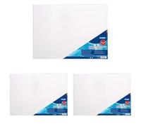 Stylex Carton 30 x 40 cm - 3 mm d'épaisseur - Recouvert de tissu 100% coton - Blanc apprêté - Pour huile, acrylique et détrempe, gouache et technique de découpage (Lot de 3)