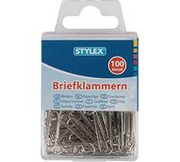 Stylex Pack de 100 Trombones en métal 32 mm Blanc