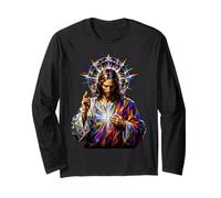 Stylisé Sacré Jésus Cœur Dévotionnel Chrétien Art Foi Manche Longue