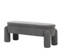 Stylish and Modern Storage Bench for Bedroom, Closet, Entrance and Living Room with Storage Space, Made of Chenille Fabric, Solid Wood Frame, Non-Slip Bench (Gray)