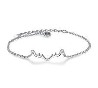 Stylish-Art Bracelet Rétro Classique en Argent 925,Style Vintage Personnalité Tempérament Corne De Cerf Jonc Ornement Bijoux Cadeau De Vacances,Silver