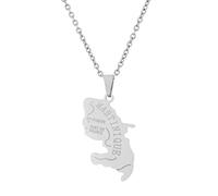 Stylish-Art Martinique Carte Pendentif Colliers - Motif Ethnique Drapeau Région Martinique Cartes Clavicule Chaîne Colliers Charme Hip Hop Bijoux Tendance pour Femmes Hommes Pull,Argent,50 cm