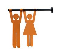 Stylish Bathroom Sign - Door Plate for Office Setup | Metal Material, 10.04x3.35in Size, Lightweight Modern Symbol, Toilet Signage for Business, Workplace, Employees, Women and Men