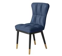 Stylish Blue Faux Leather Dining Chair High Back Soft Seat Waterproof Kitchen Furniture Modern Design with Metal Legs Perfect for Home & Restaurant Use.