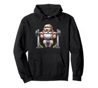 Stylish Body Building Gnome Does Pull-Ups On A Dumbbell Bar Sweat à Capuche