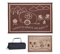 Stylish Camping Ming's Mark RH8117 Tapis d'intérieur réversible pour Camping-Car - 2,4 x 3,3 m - Marron/Beige