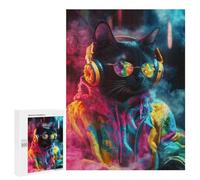 Stylish Cat in Neon Jacket Puzzle 1000 Pièces Educa Jouet en Bois Cadeau Unique Décoration Intérieure Jeu Éducatif Challenge Toy Adultes Et Enfants À Partir De 14 Ans 500 PCS
