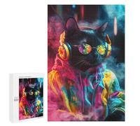 Stylish Cat in Neon Jacket Puzzle 1000 Pièces Educa Jouet en Bois Cadeau Unique Décoration Intérieure Jeu Éducatif Challenge Toy Adultes Et Enfants À Partir De 14 Ans 1000 PCS