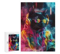 Stylish Cat in Neon Jacket Puzzle 1000 Pièces Educa Jouet en Bois Cadeau Unique Décoration Intérieure Jeu Éducatif Challenge Toy Adultes Et Enfants À Partir De 14 Ans 300 PCS
