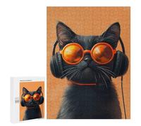 Stylish Cat with Headphones Puzzle 1000 Pièces Educa Jouet en Bois Cadeau Unique Décoration Intérieure Jeu Éducatif Challenge Toy Adultes Et Enfants À Partir De 14 Ans 500 PCS