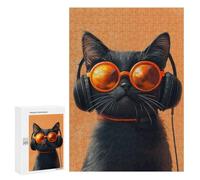 Stylish Cat with Headphones Puzzle 300 Pièces Educa Jouet en Bois Cadeau Unique Décoration Intérieure Jeu Éducatif Challenge Toy Adultes Et Enfants À Partir De 14 Ans 300 PCS