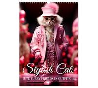 Stylish cats (Wall Calendar 2026 DIN A3 portrait), CALVENDO 12 Month Wall Calendar: Cute furry friends in outfits